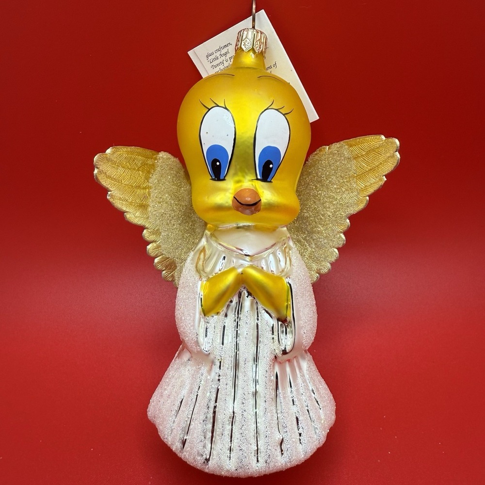 Vintage 1996‎ Christopher Radko " Little Angel Tweety" Looney Christmas Ornament